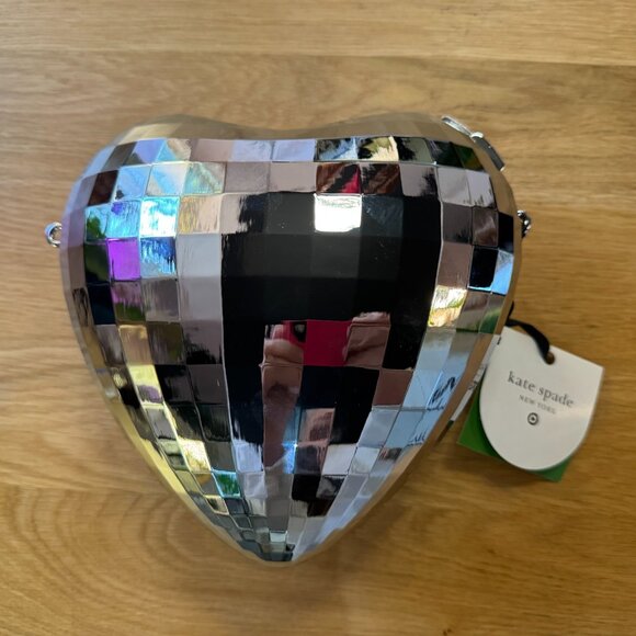 Disco Heart -Shape Crossbody/Shoulder Bag - kate spade new york x Target, Silver - Picture 6 of 11